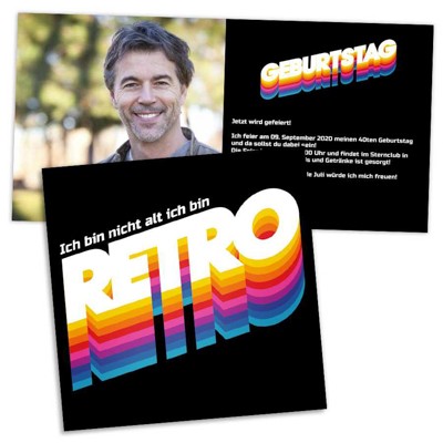 Retro Einladungskarte 50. Geburtstag