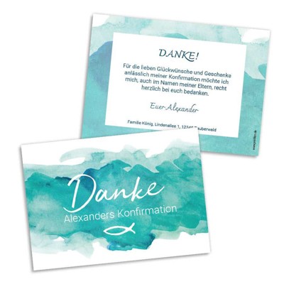 Aquarell Danksagung Konfirmation