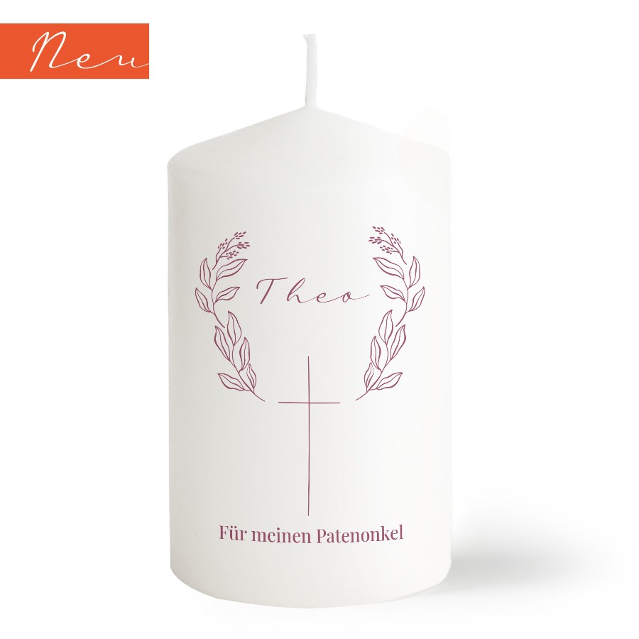 Zartes Kreuz Patenkerze