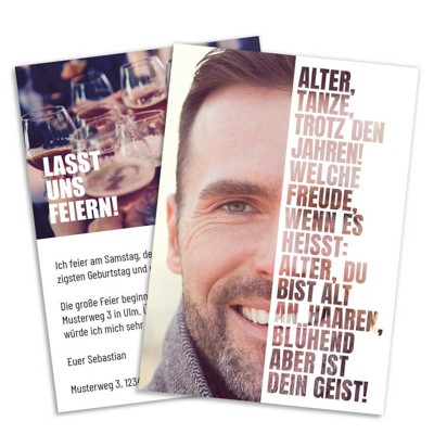 Alt aber jung Einladungskarte 50. Geburtstag
