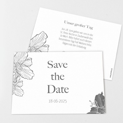 Blumenliebe Save the Date Karte