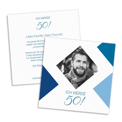 Cube Einladungskarte 50. Geburtstag