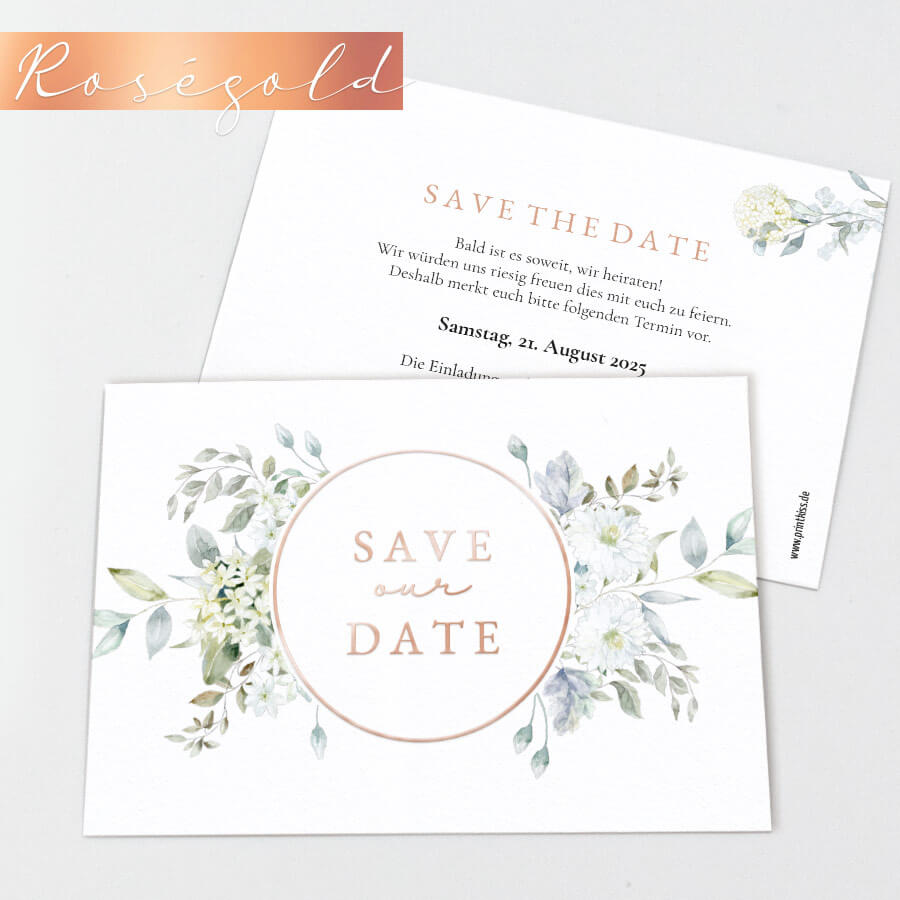 Gentle Flowers Save the Date Karte