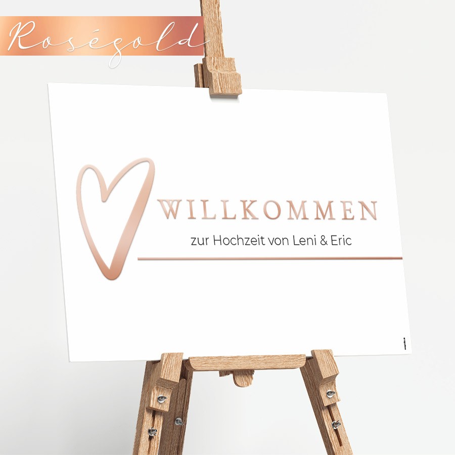 Große Liebe Willkommensschild Hochzeit