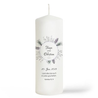 Lavendel Hochzeitskerze