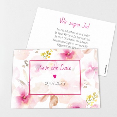 Lovely Flowers Save the Date Karte