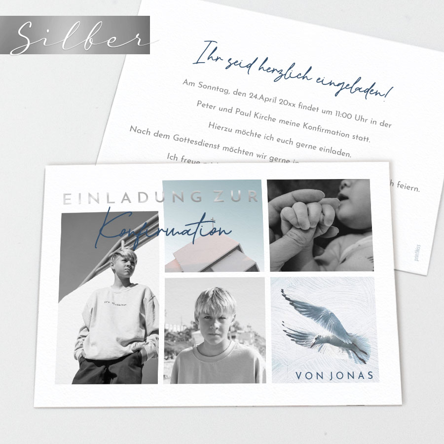Pure Einladungskarte Konfirmation