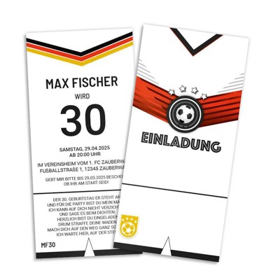 Trikot Einladungskarte 50. Geburtstag