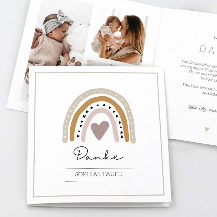 Regenbogen Danksagung Taufe Printkiss