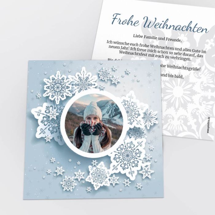 Eisrahmen Private Weihnachtskarte Printkiss