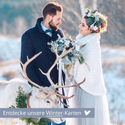 Entdecke unsere Winter Karten Hochzeitseinladung