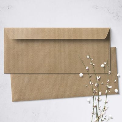 Umschlag für Lange Karte Kraftpapier, 220 x 110 mm