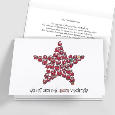 Edles Hirschversteck Geschäftliche Weihnachtskarte
