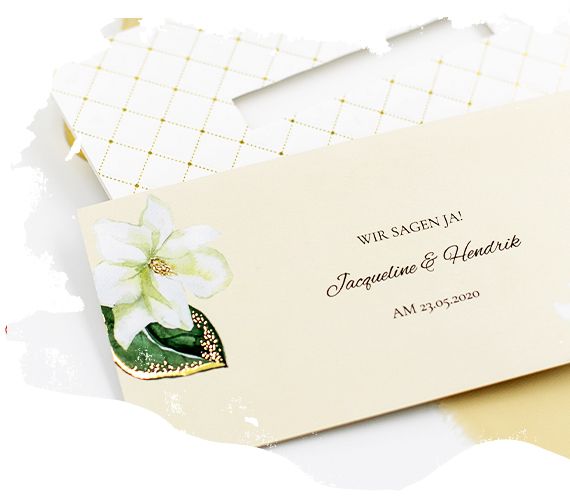 Hochzeitseinladung mit Gold Veredelung Hochzeitseinladung mit Gold Veredelung