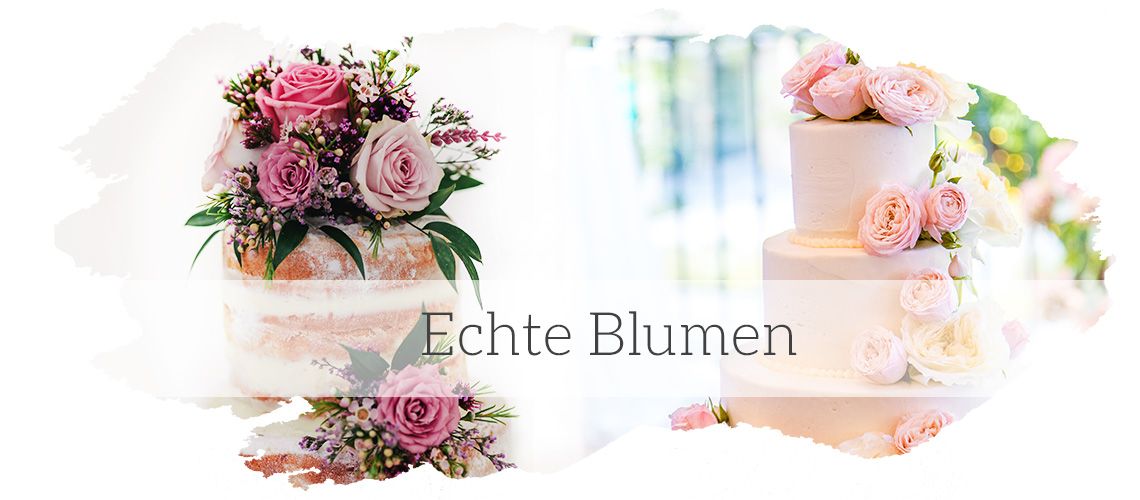 Hochzeitstorte mit echten Blumen