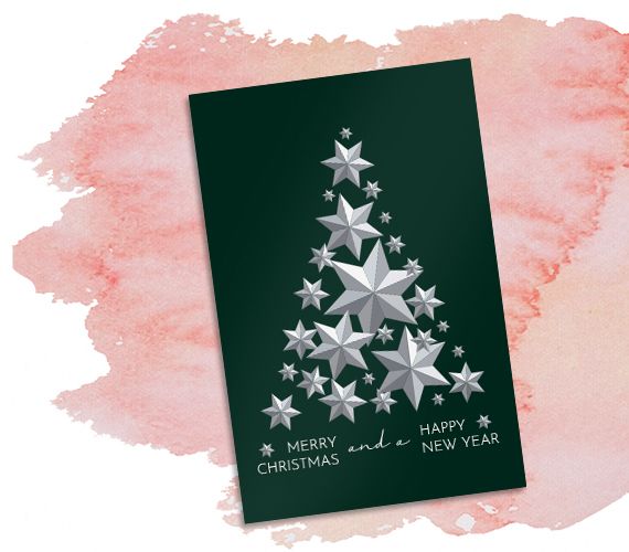 Geschäftliche Weihnachtskarte mit Sternen