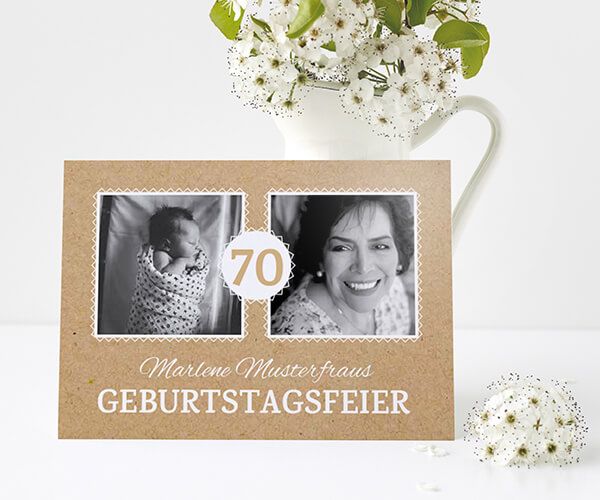 Einladungen Zum 70 Geburtstag Gestalten Und Drucken Printkiss