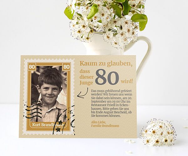 Einladungskarten Zum 80 Geburtstag Exklusive Designs Printkiss