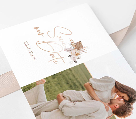 Save the Date Bohemian Flowers Save the Date Bohemian Flowers