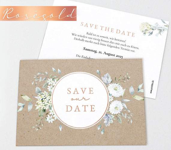 Save the Date Gentle Flowers Save the Date Gentle Flowers