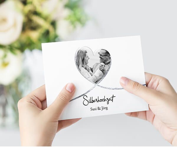 Einladungskarten Zur Silberhochzeit Gestalten Und Drucken Printkiss