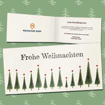 Weihnachtskarten mit Tannenbaum